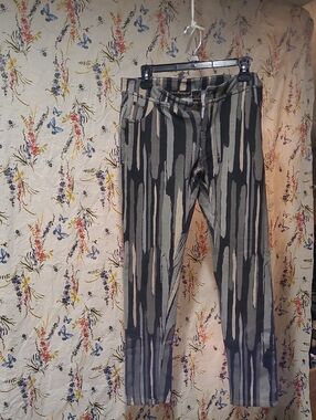 like an angel Black, Gray, and Cream Striped Pants